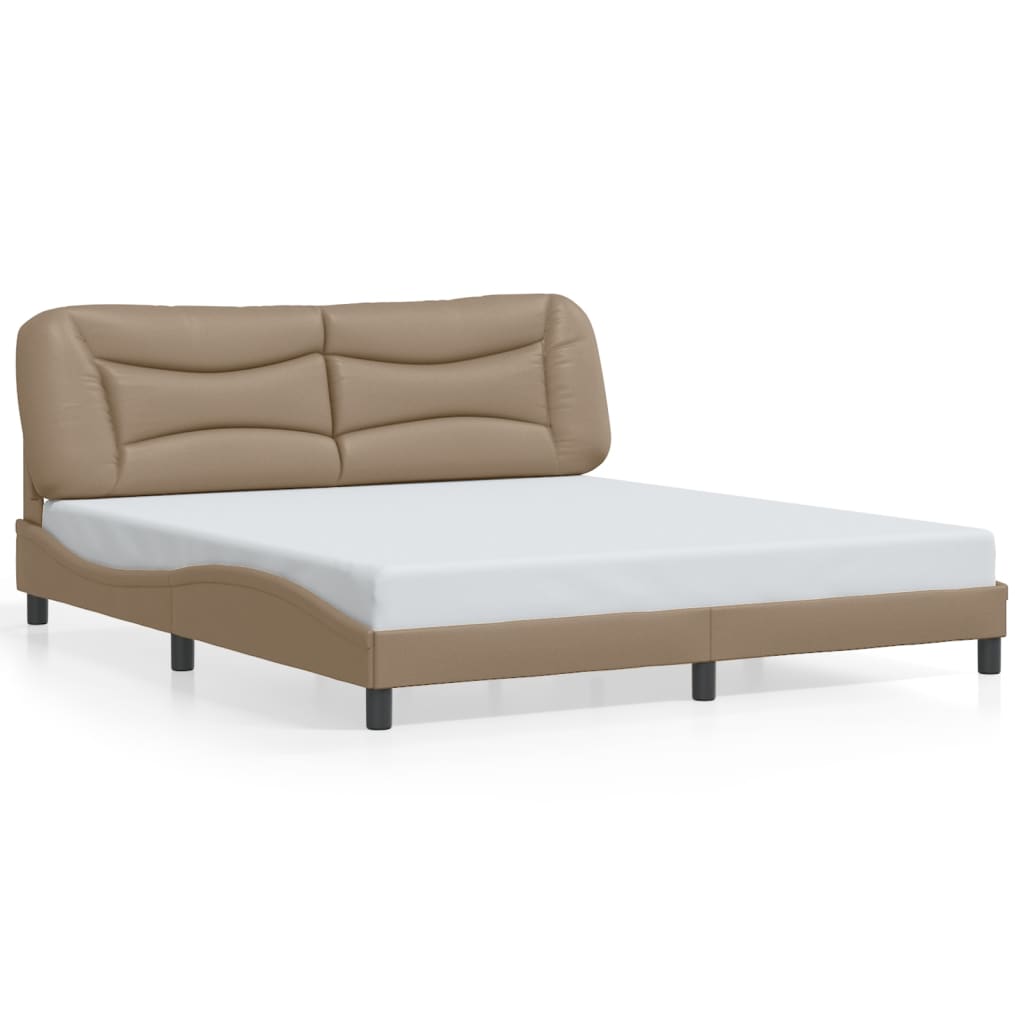 sengeramme med LED uden madras Hvar 180x200 cm cappuccinofarvet