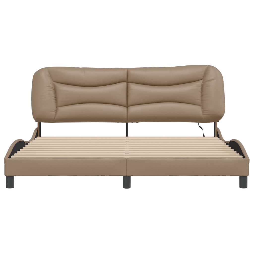 sengeramme med LED uden madras Hvar 180x200 cm cappuccinofarvet