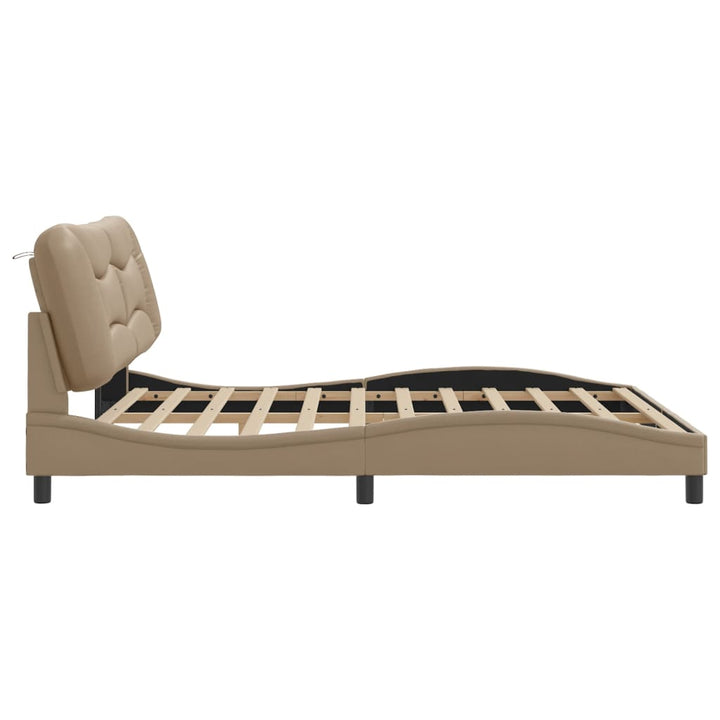 sengeramme med LED uden madras Hvar 180x200 cm cappuccinofarvet