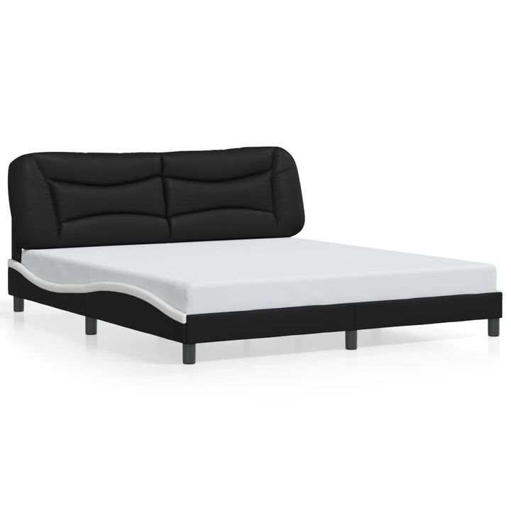 sengeramme med LED uden madras Hvar 180x200 cm sort og hvid