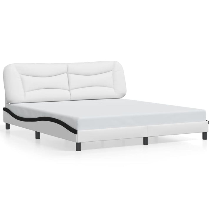 sengeramme med LED uden madras Hvar 180x200 cm sort og hvid