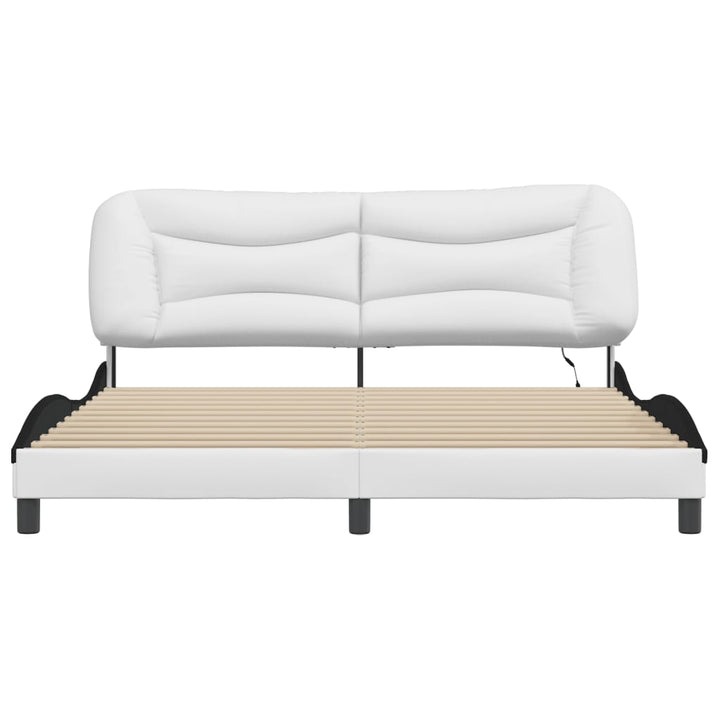 sengeramme med LED uden madras Hvar 180x200 cm sort og hvid