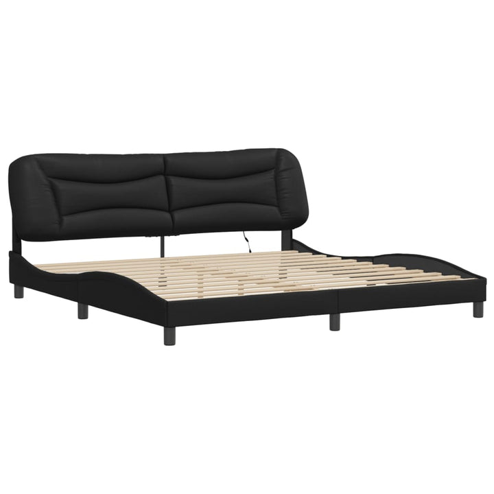 sengeramme med LED uden madras Hvar 200x200 cm sort