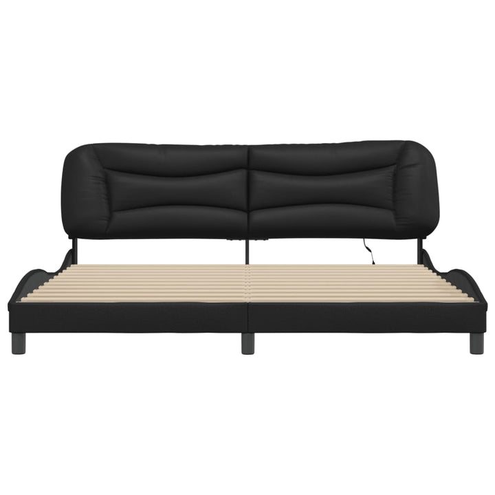 sengeramme med LED uden madras Hvar 200x200 cm sort