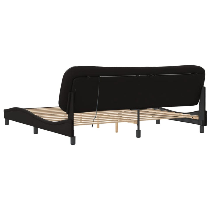 sengeramme med LED uden madras Hvar 200x200 cm sort