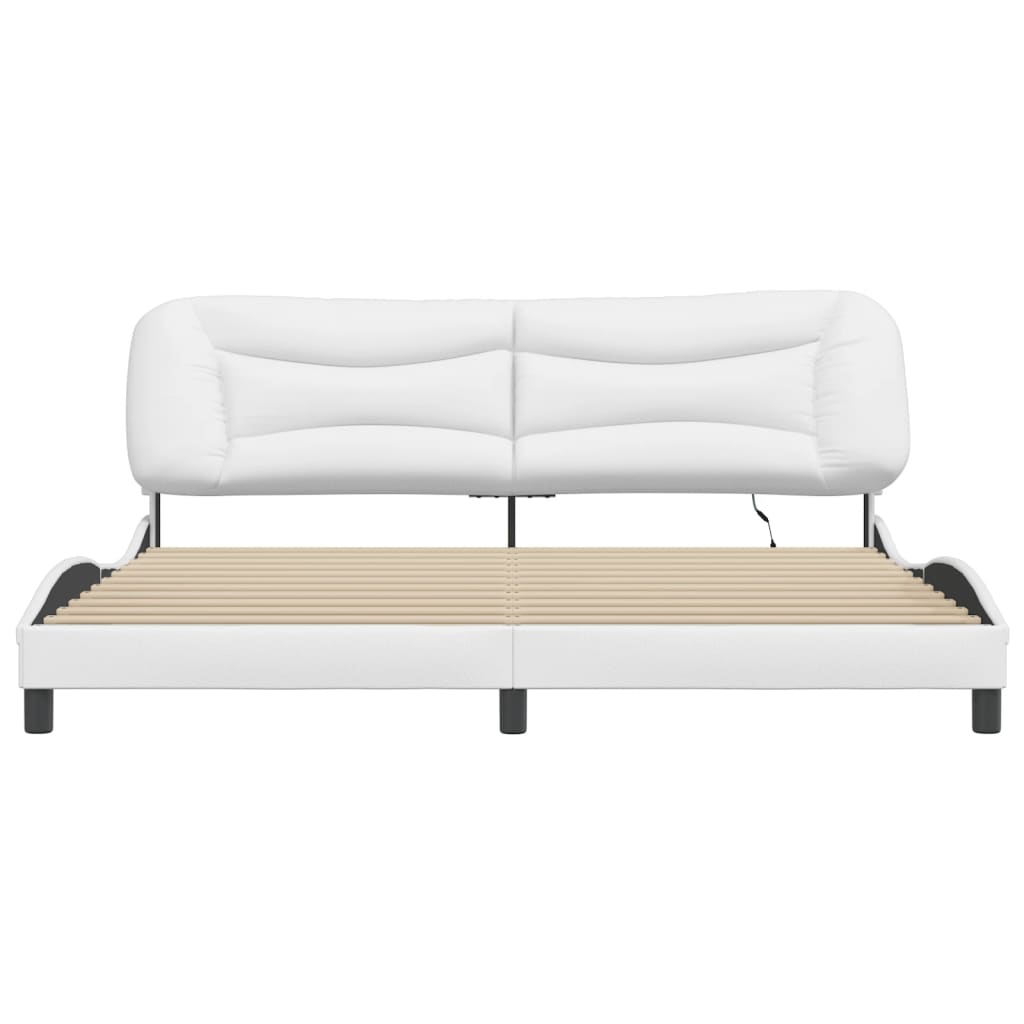 sengeramme med LED uden madras Hvar 200x200 cm hvid