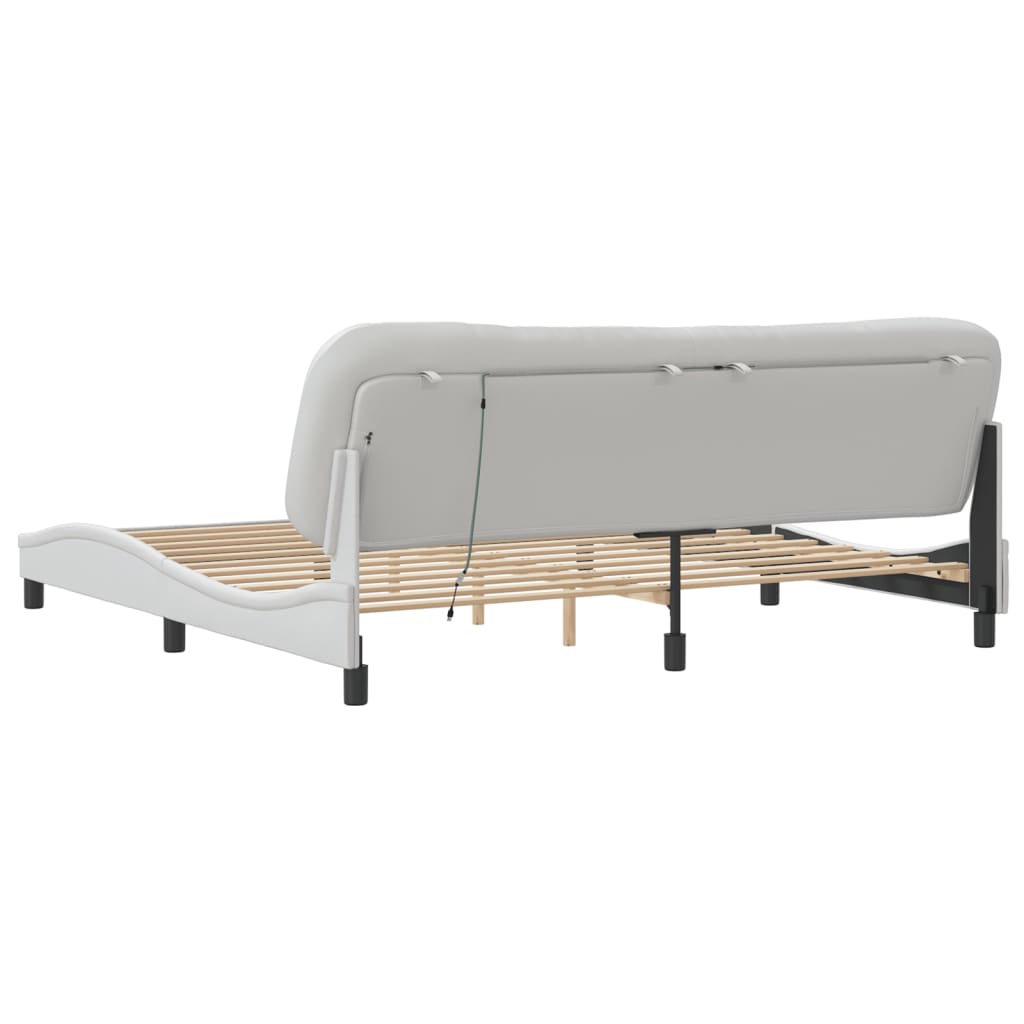 sengeramme med LED uden madras Hvar 200x200 cm hvid