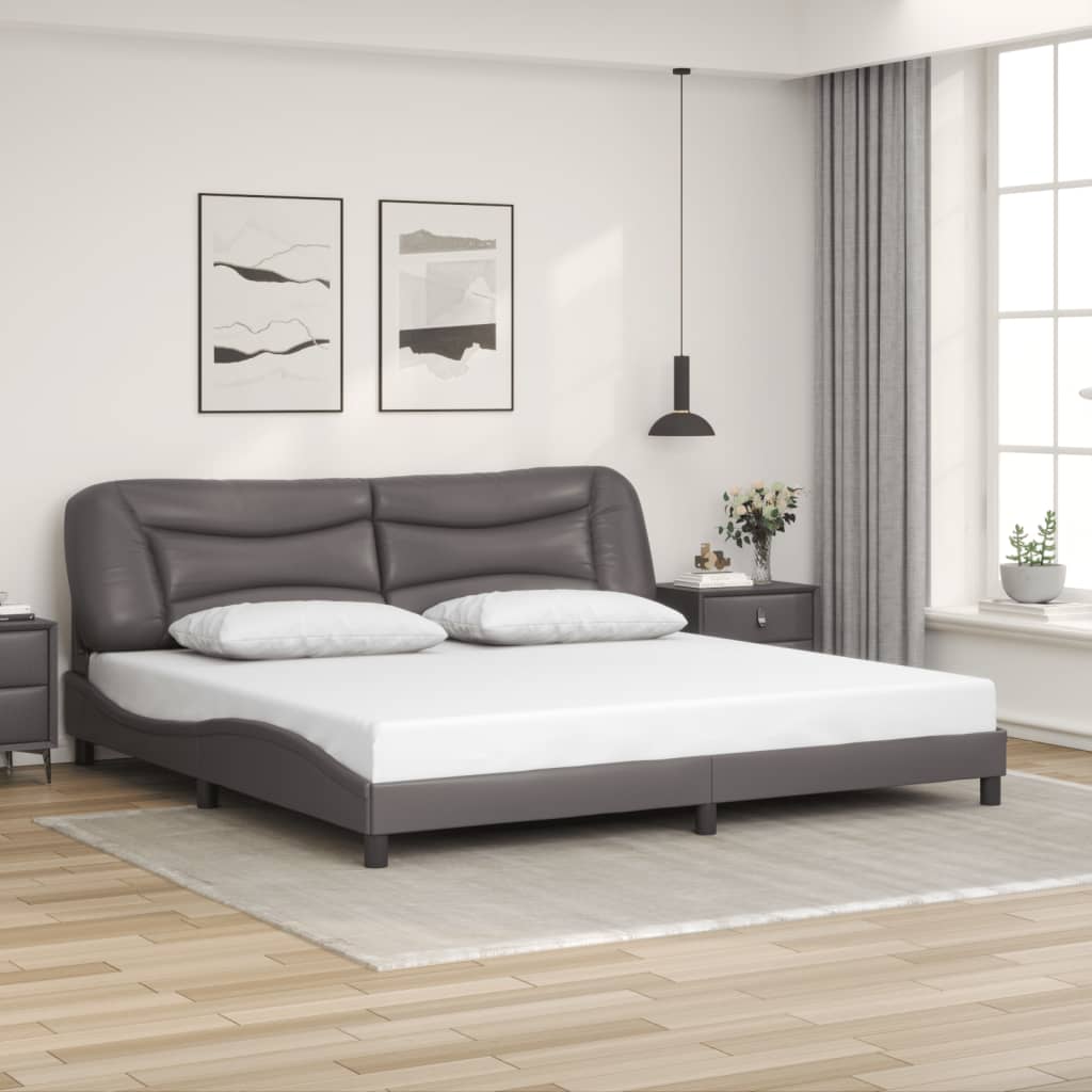 sengeramme med LED uden madras Hvar 200x200 cm grå