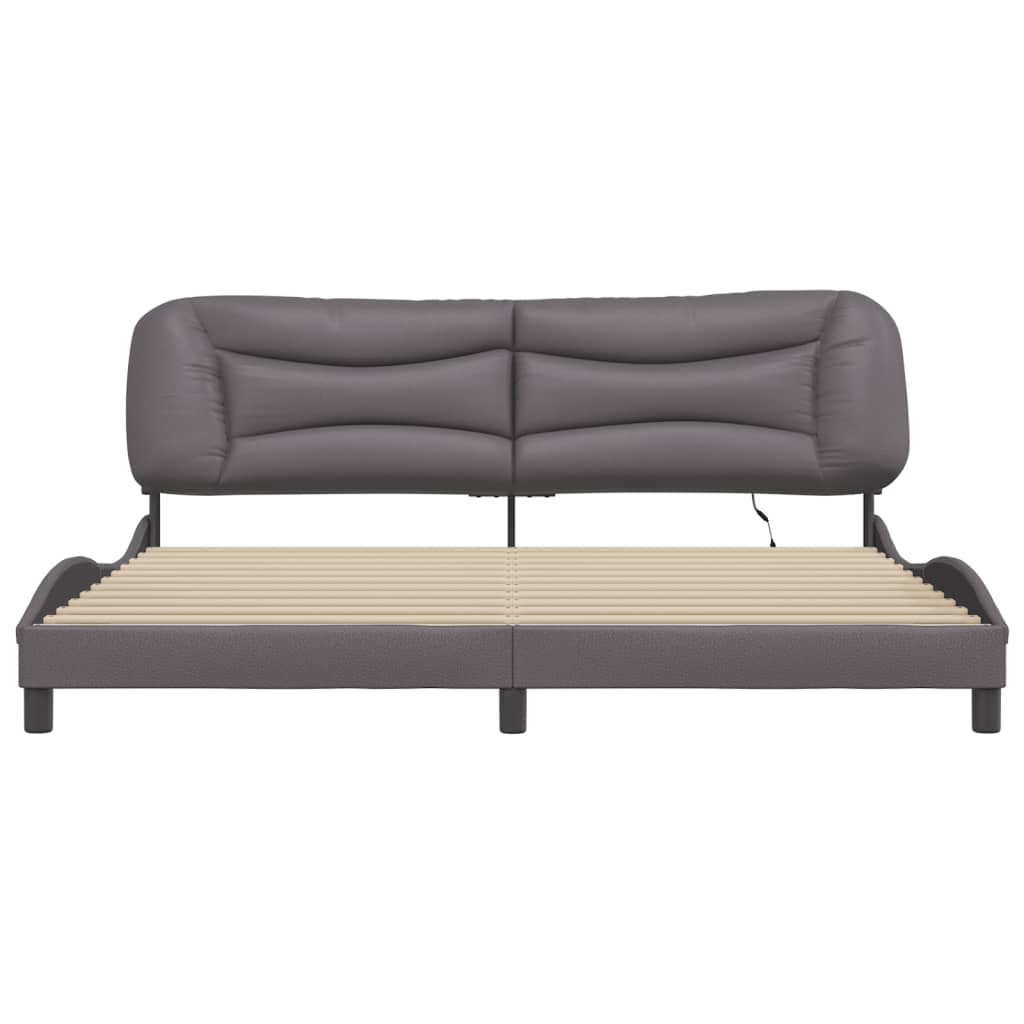sengeramme med LED uden madras Hvar 200x200 cm grå