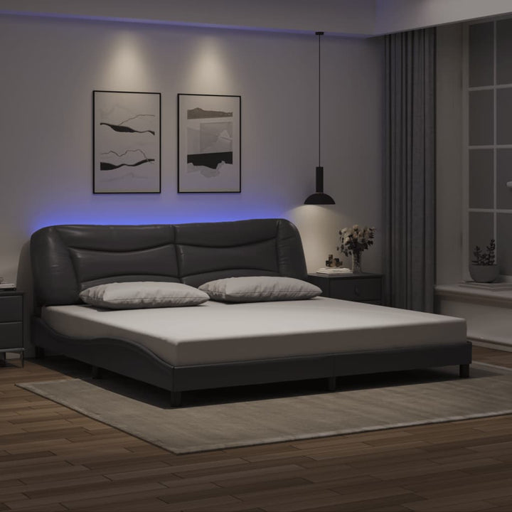 sengeramme med LED uden madras Hvar 200x200 cm grå