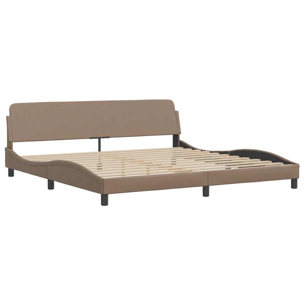 sengeramme med LED uden madras Hvar 200x200 cm cappuccinofarvet