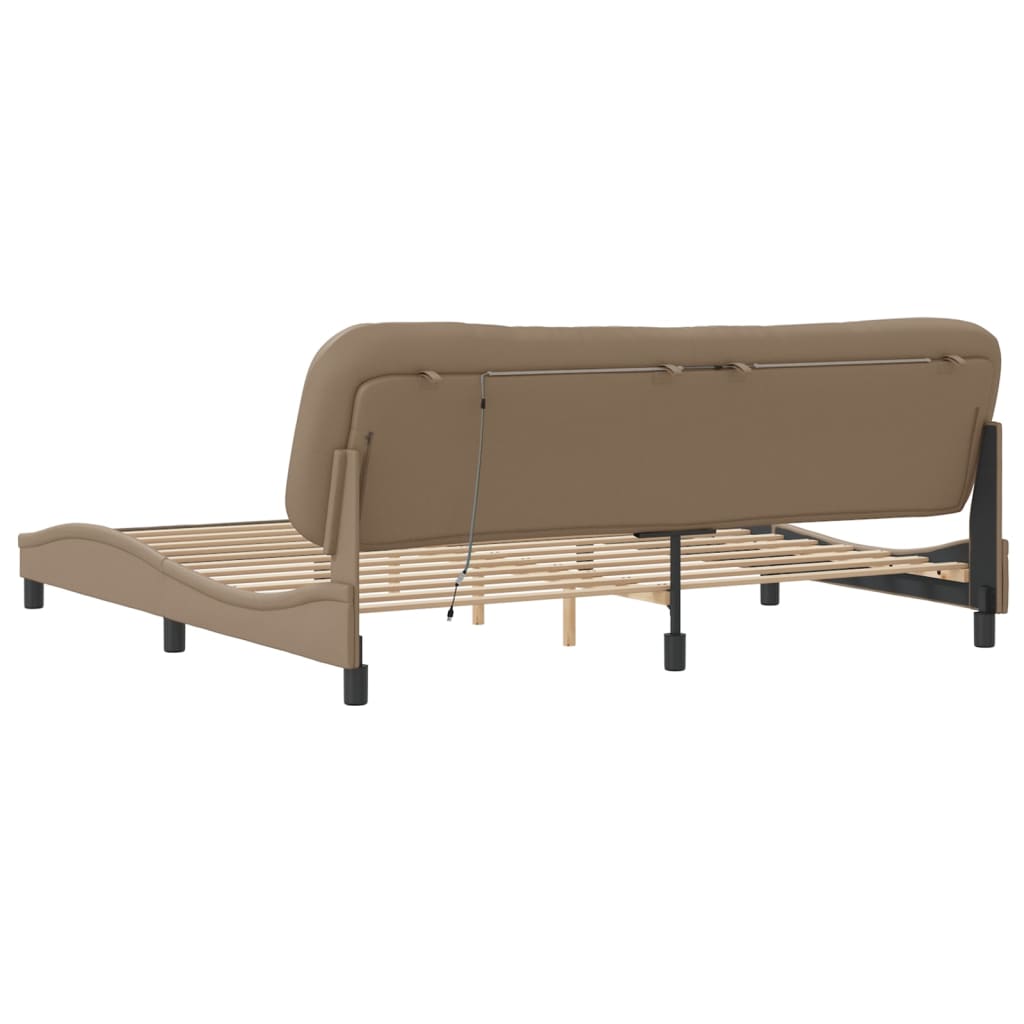 sengeramme med LED uden madras Hvar 200x200 cm cappuccinofarvet