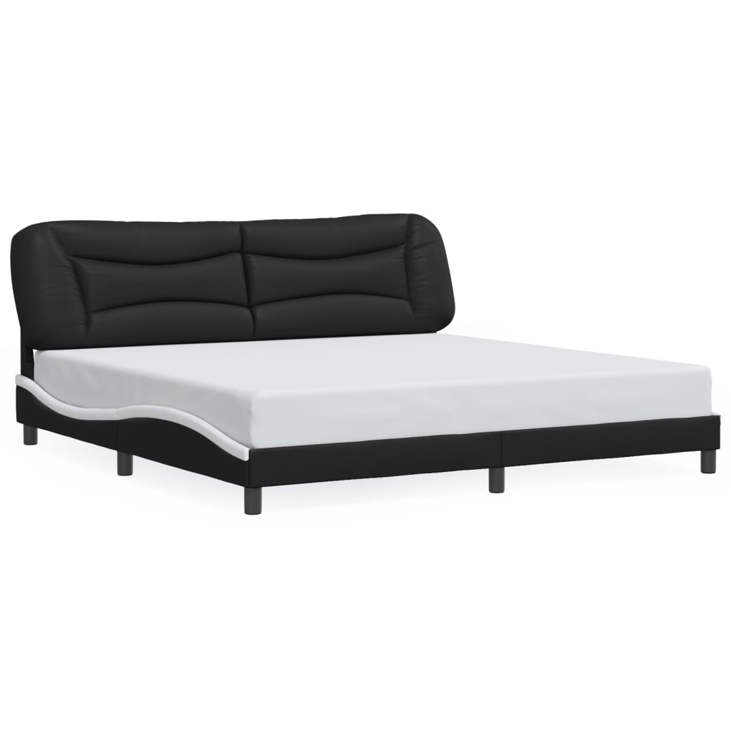 sengeramme med LED uden madras Hvar 200x200 cm sort og hvid