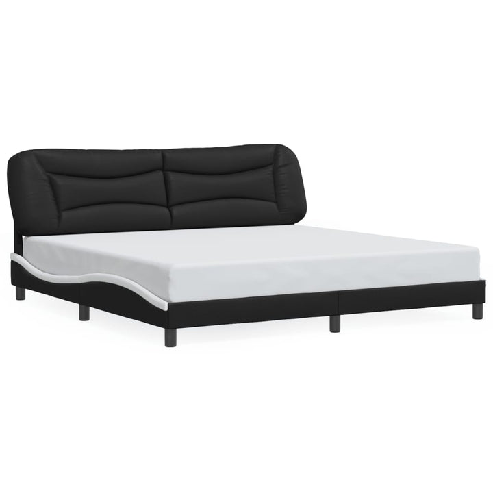 sengeramme med LED uden madras Hvar 200x200 cm sort og hvid