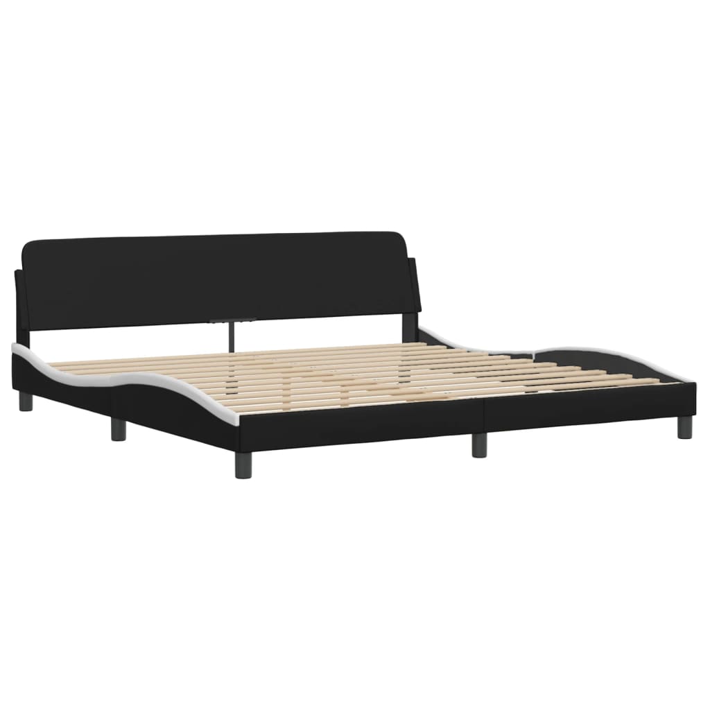 sengeramme med LED uden madras Hvar 200x200 cm sort og hvid
