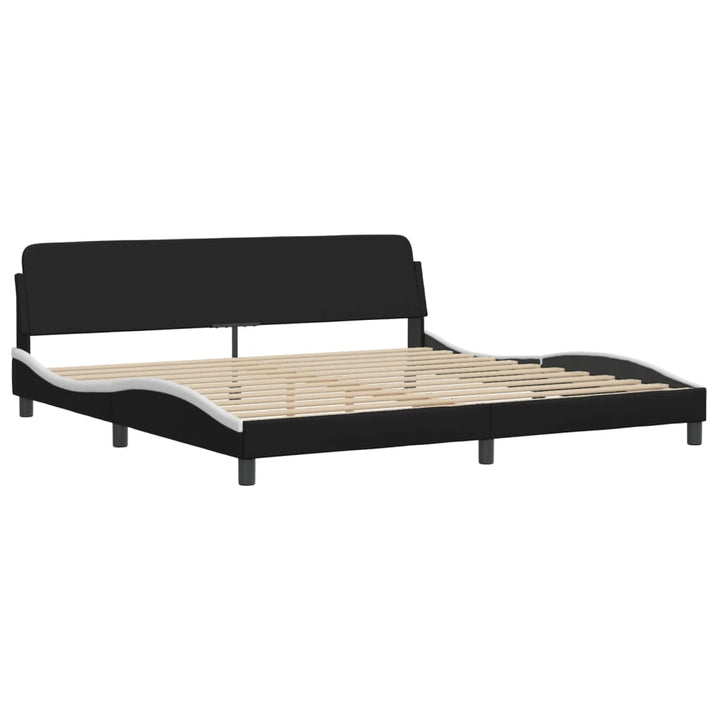 sengeramme med LED uden madras Hvar 200x200 cm sort og hvid