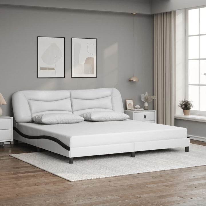 sengeramme med LED uden madras Hvar 200x200 cm hvid og sort