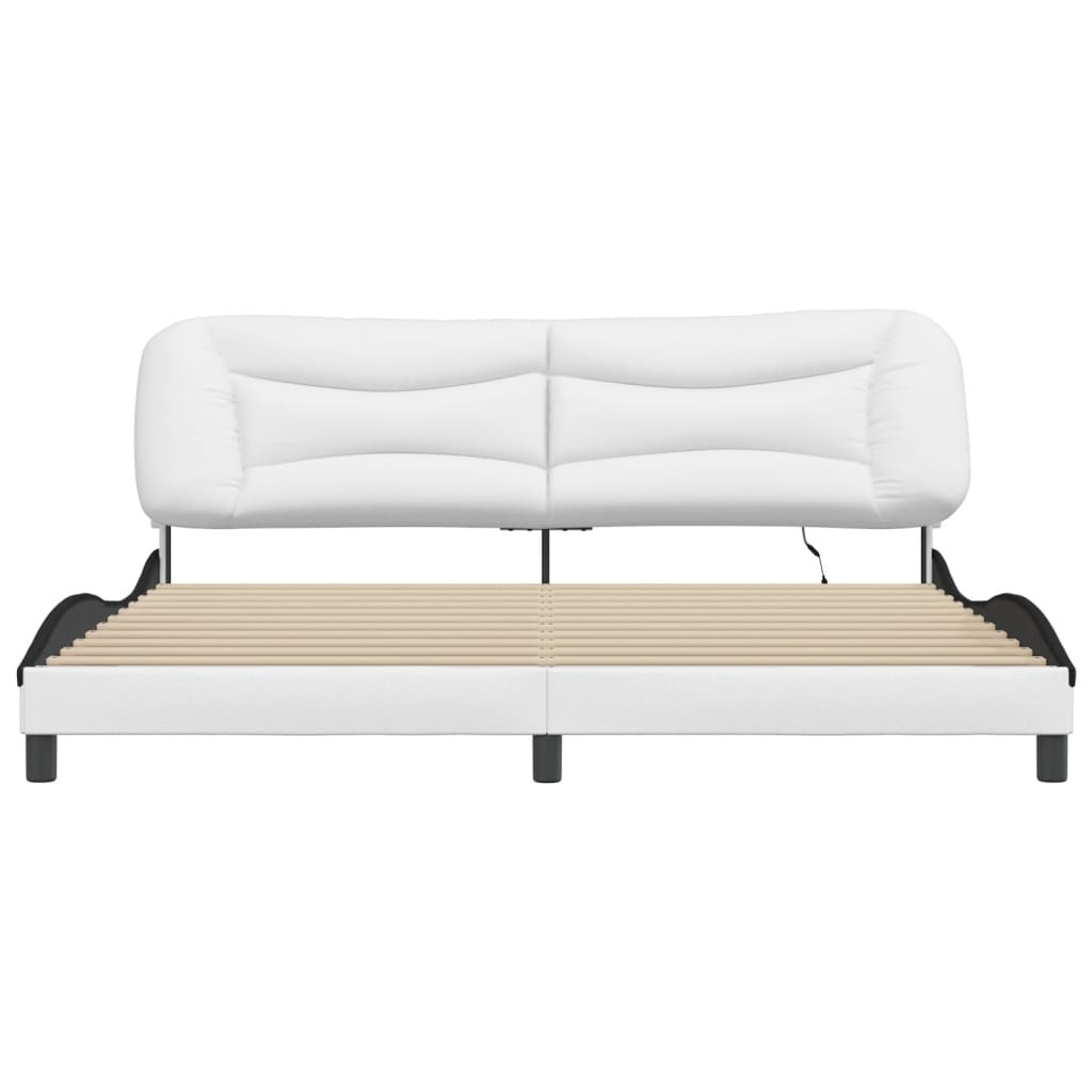 sengeramme med LED uden madras Hvar 200x200 cm hvid og sort