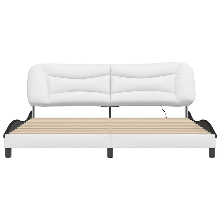 sengeramme med LED uden madras Hvar 200x200 cm hvid og sort