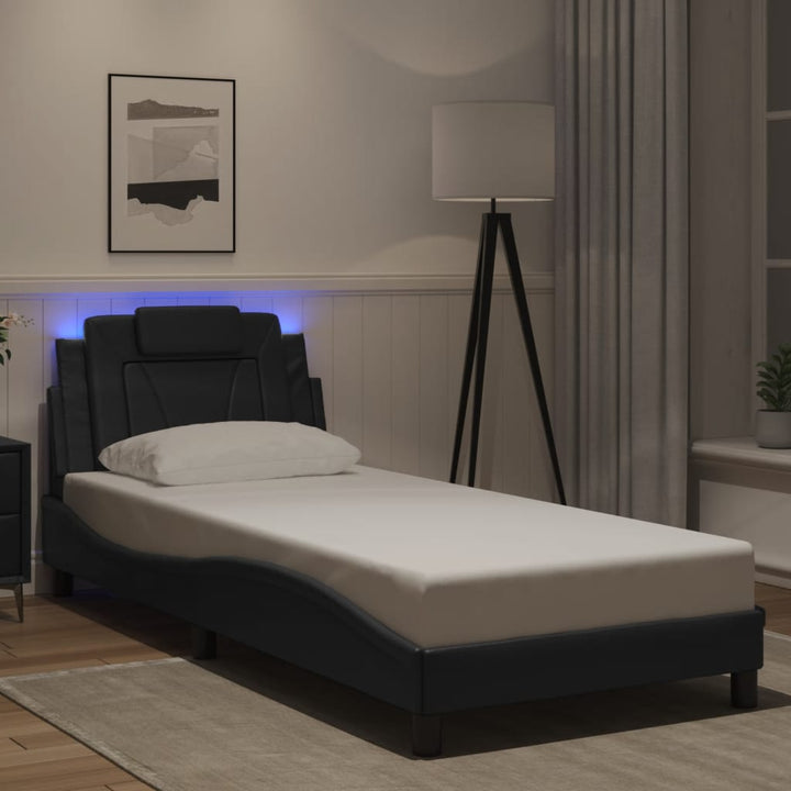 sengeramme Viana med LED uden madras 80x200 cm sort