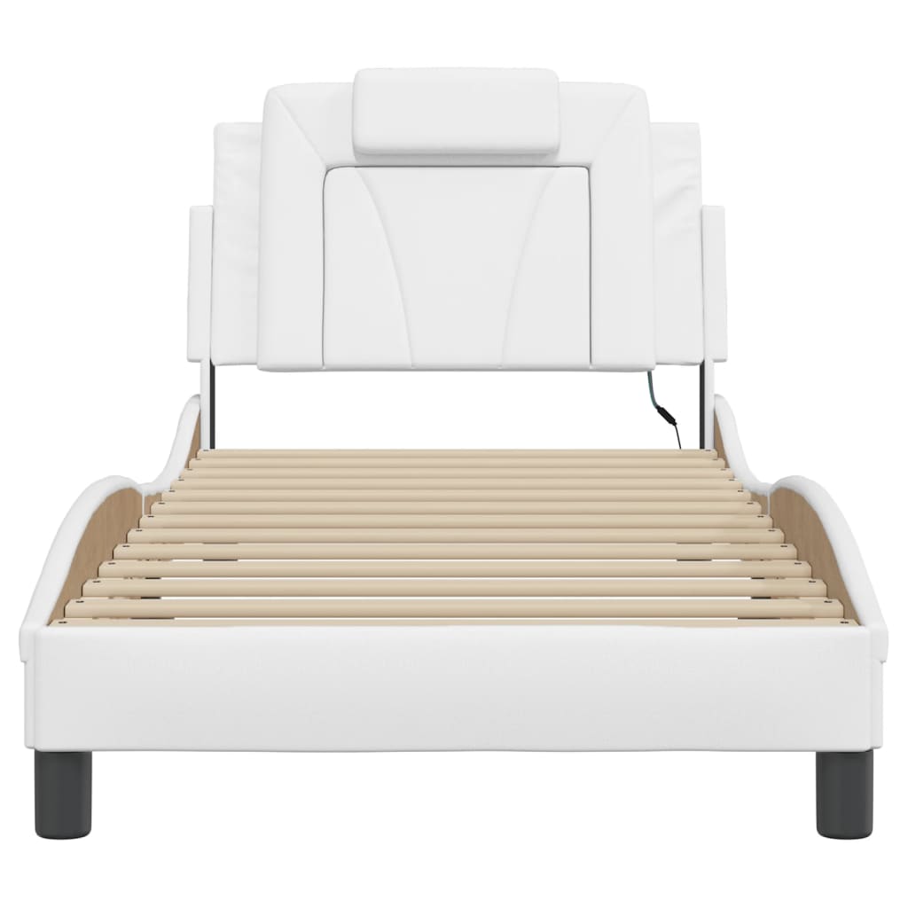 sengeramme Viana med LED uden madras 80x200 cm hvid