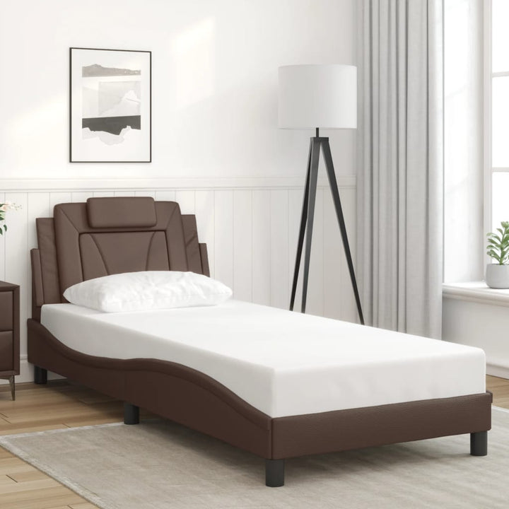 sengeramme Viana med LED uden madras 80x200 cm brun