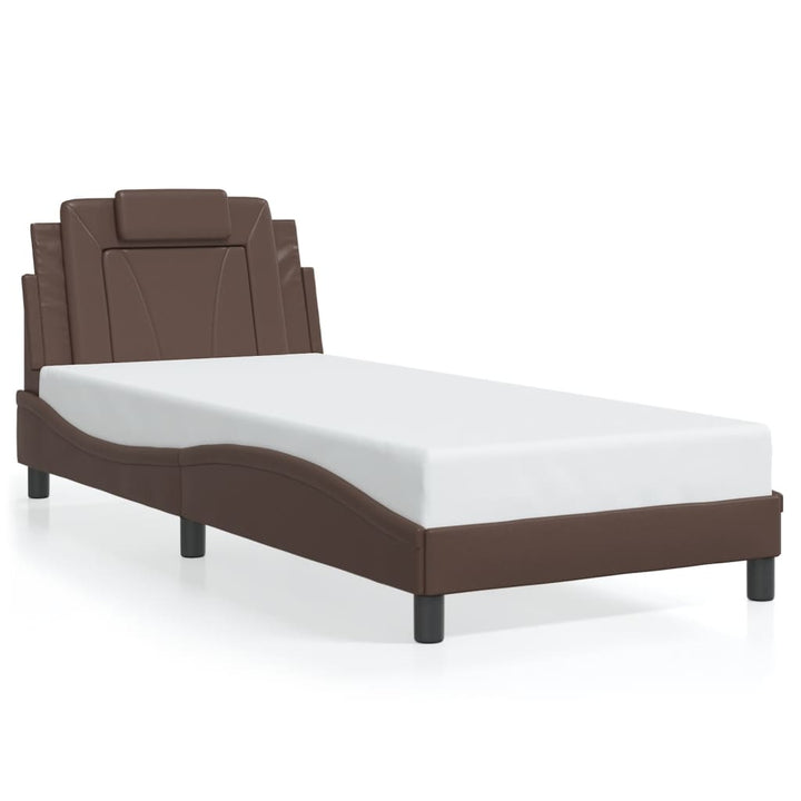 sengeramme Viana med LED uden madras 80x200 cm brun