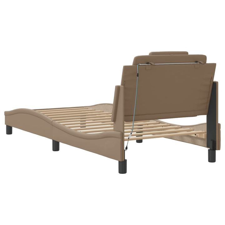 sengeramme Viana med LED uden madras 80x200 cm cappuccinofarvet