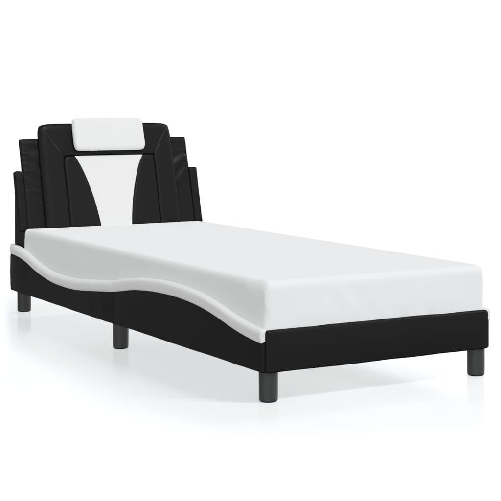 sengeramme Viana med LED uden madras 80x200 cm sort og hvid