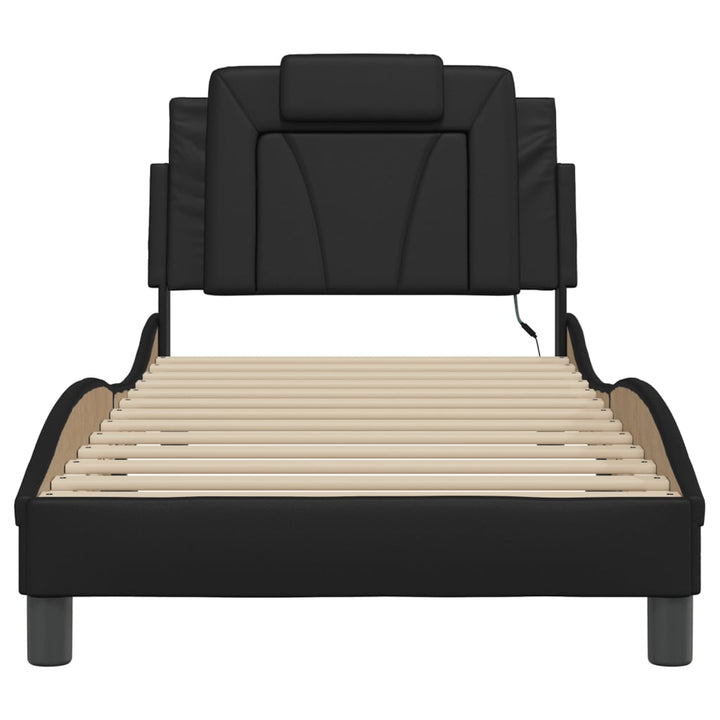 sengeramme Viana med LED uden madras 90x190 cm sort