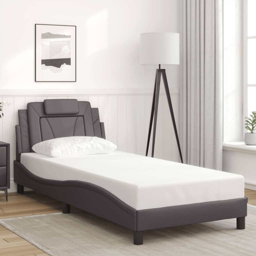 sengeramme Viana med LED uden madras 90x190 cm grå