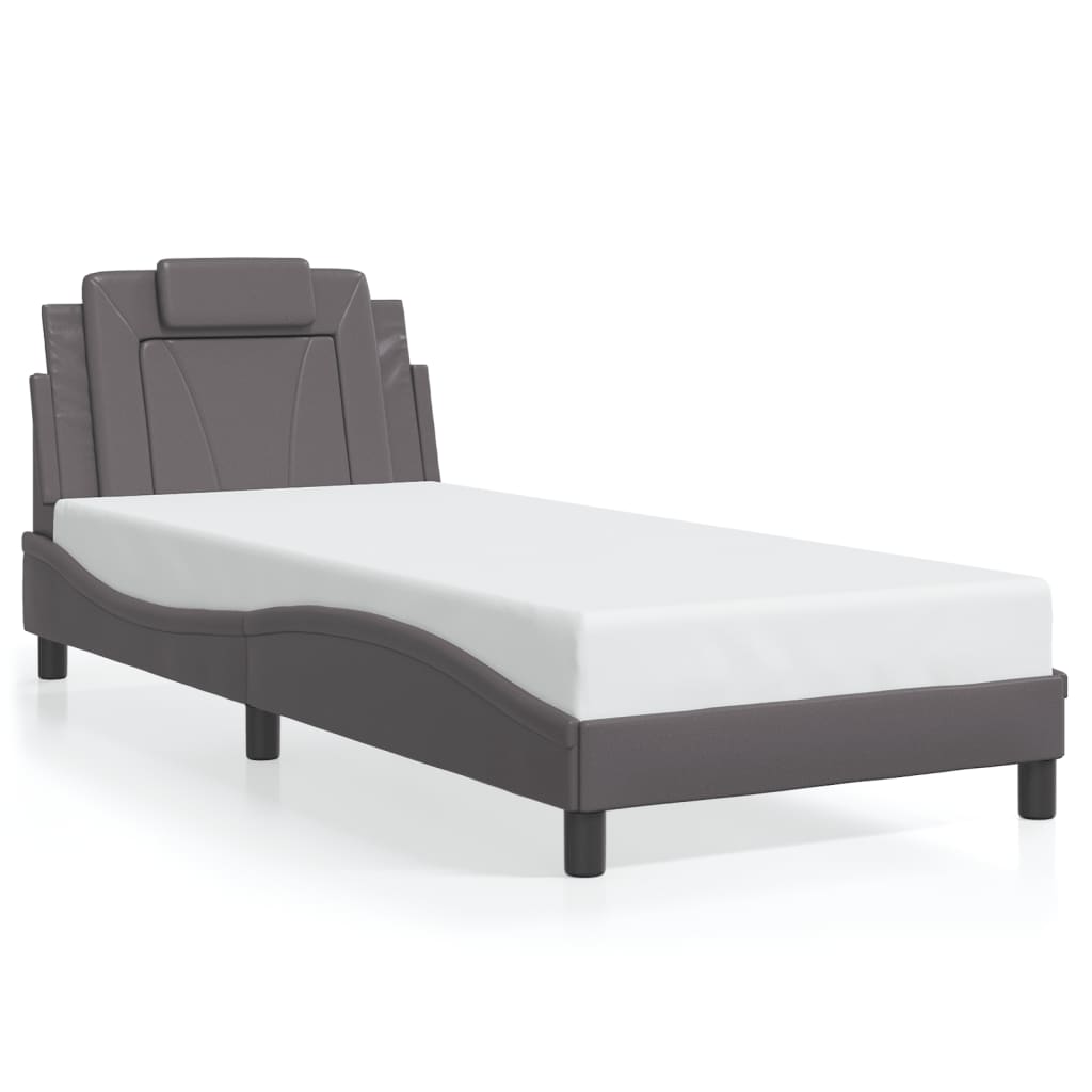 sengeramme Viana med LED uden madras 90x190 cm grå