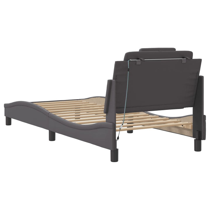 sengeramme Viana med LED uden madras 90x190 cm grå