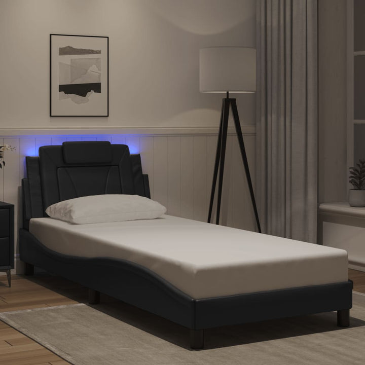 sengeramme Viana med LED uden madras 90x200 cm sort