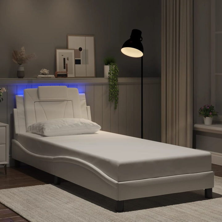sengeramme Viana med LED uden madras 90x200 cm hvid