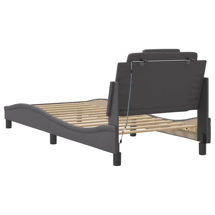 sengeramme Viana med LED uden madras 90x200 cm grå