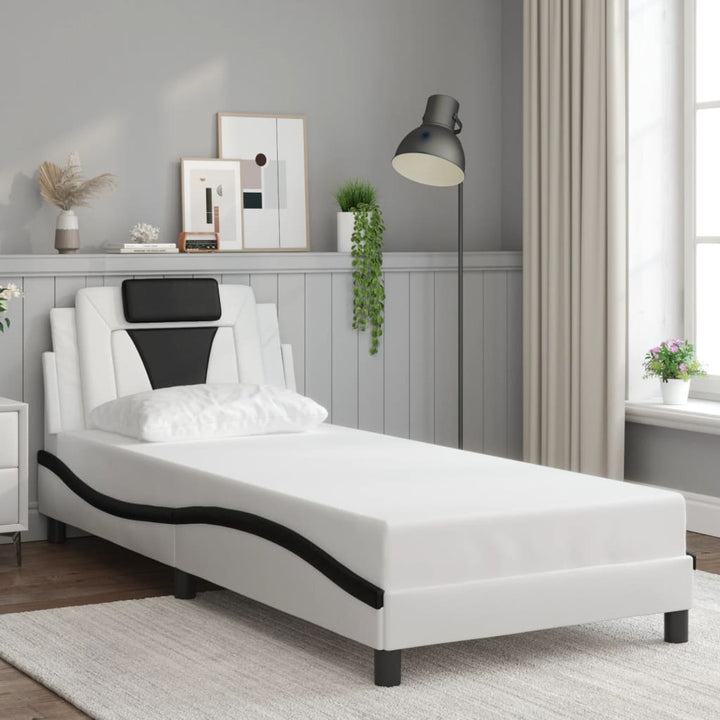 sengeramme Viana med LED uden madras 90x200 cm hvid og sort