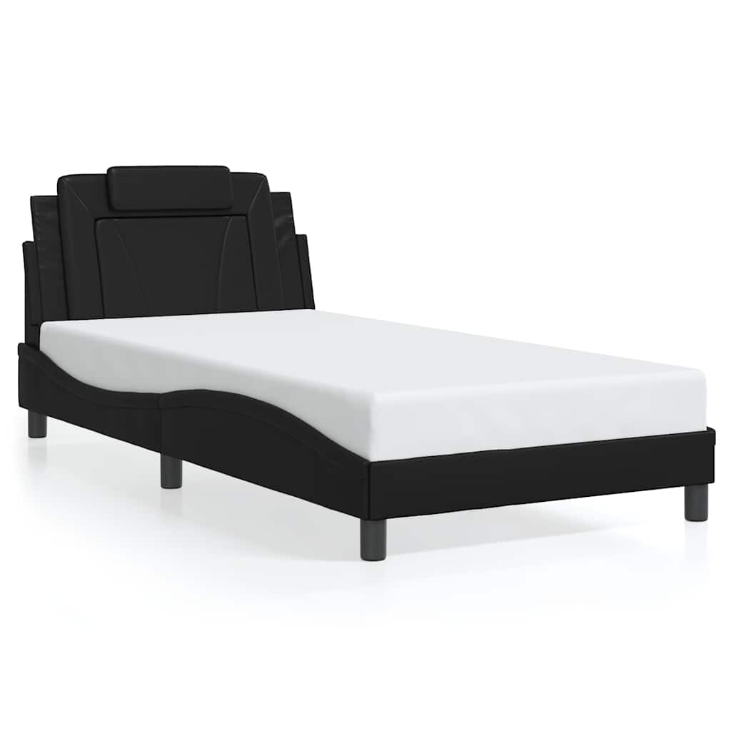 sengeramme Viana med LED uden madras 100x200 cm sort