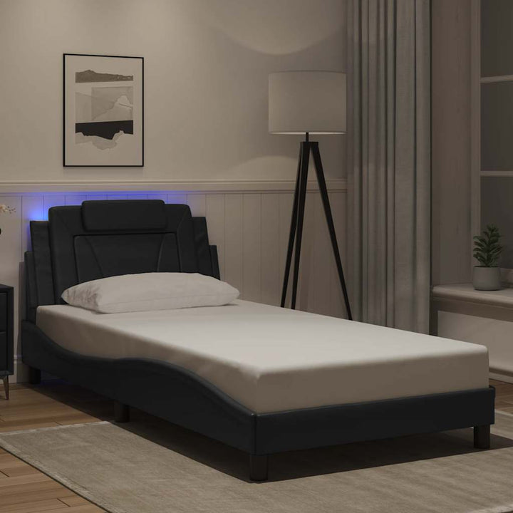 sengeramme Viana med LED uden madras 100x200 cm sort
