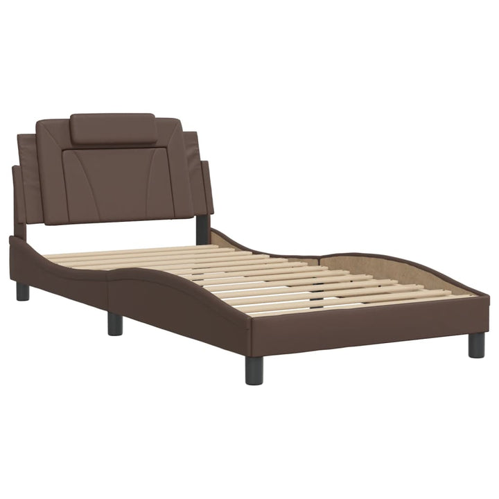 sengeramme Viana med LED uden madras 100x200 cm brun