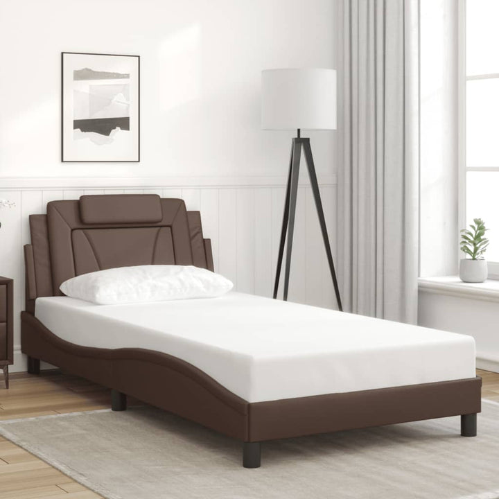 sengeramme Viana med LED uden madras 100x200 cm brun