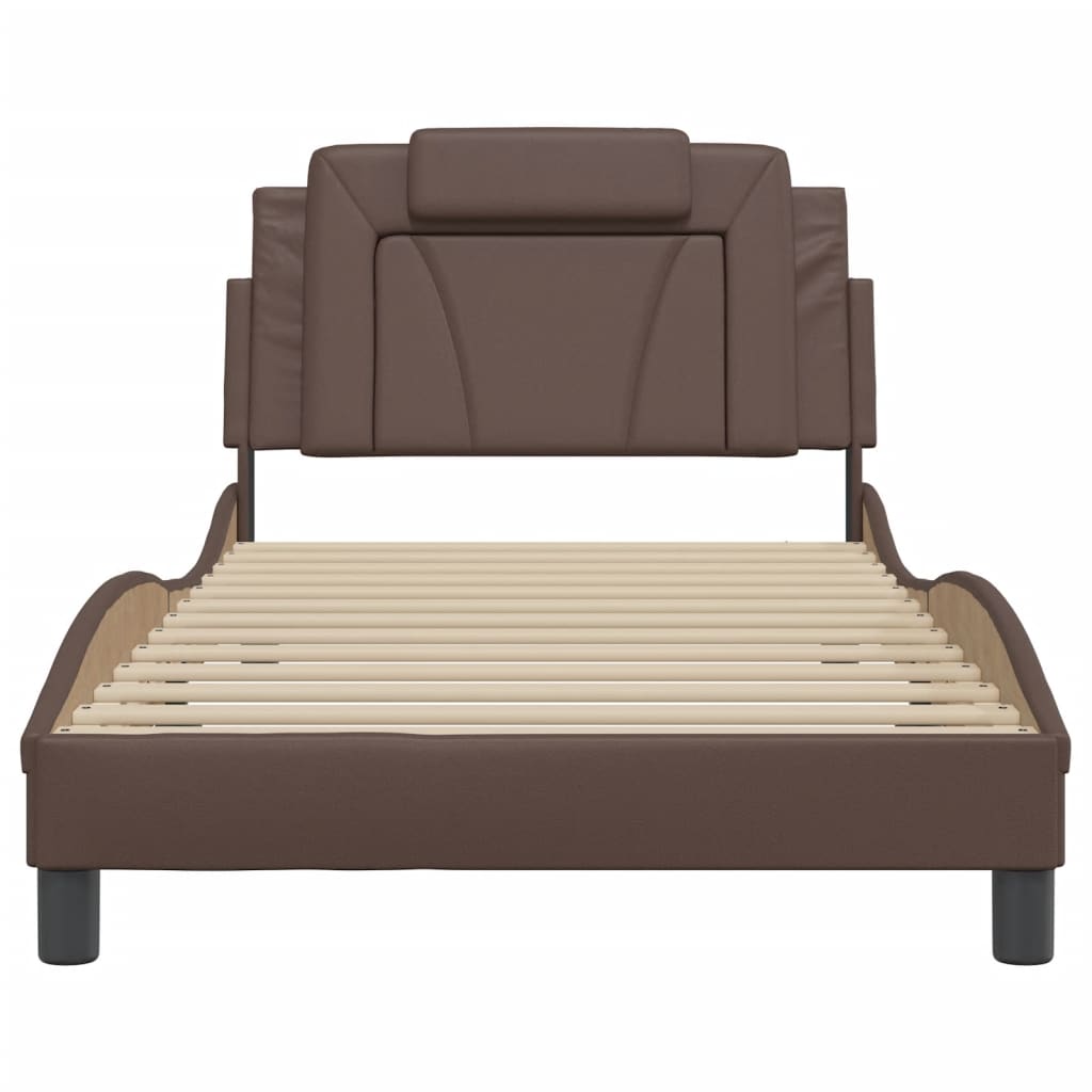 sengeramme Viana med LED uden madras 100x200 cm brun
