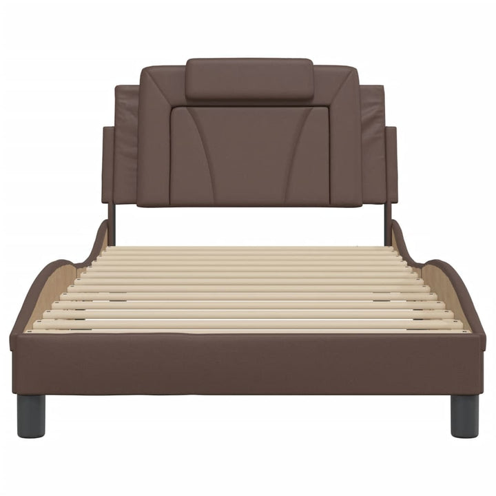 sengeramme Viana med LED uden madras 100x200 cm brun