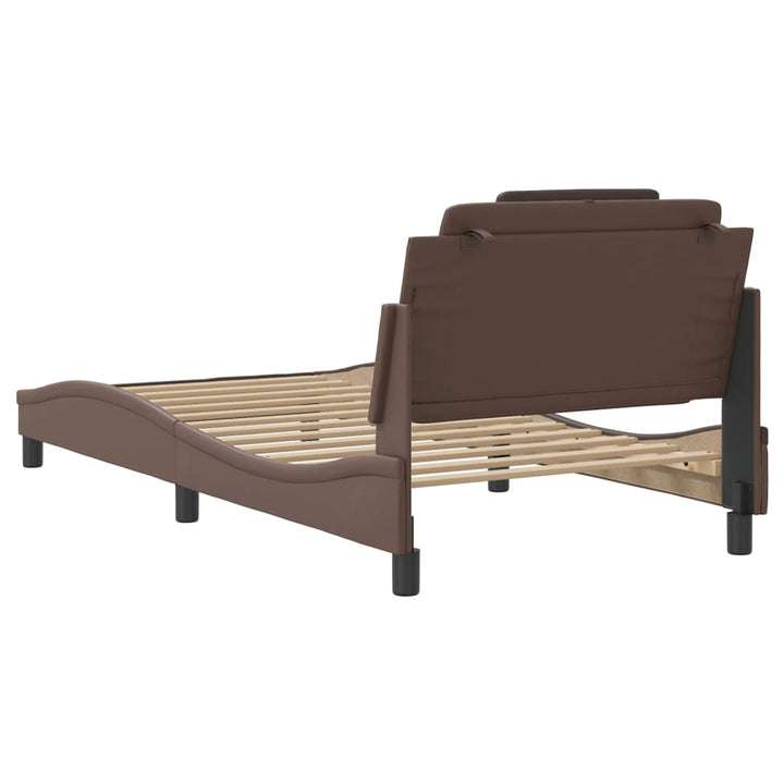 sengeramme Viana med LED uden madras 100x200 cm brun