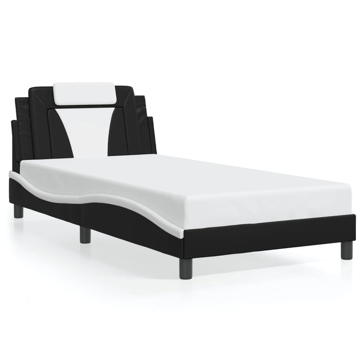 sengeramme Viana med LED uden madras 100x200 cm sort og hvid