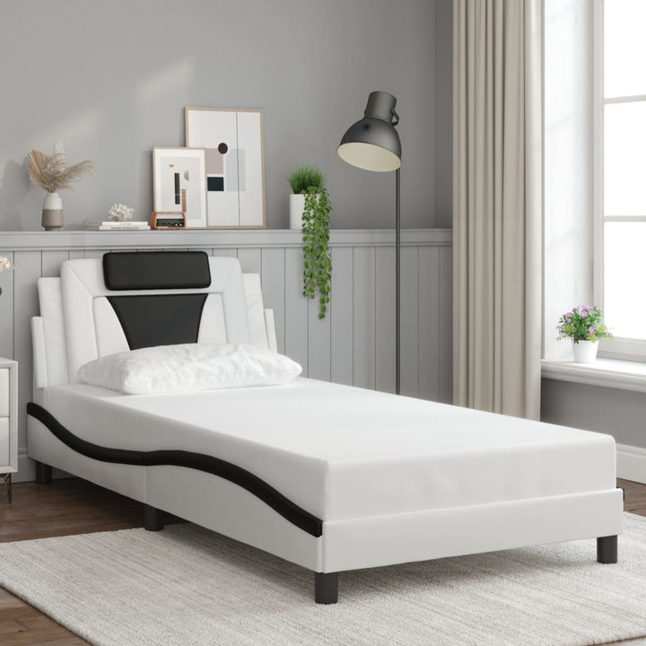 sengeramme Viana med LED uden madras 100x200 cm hvid og sort