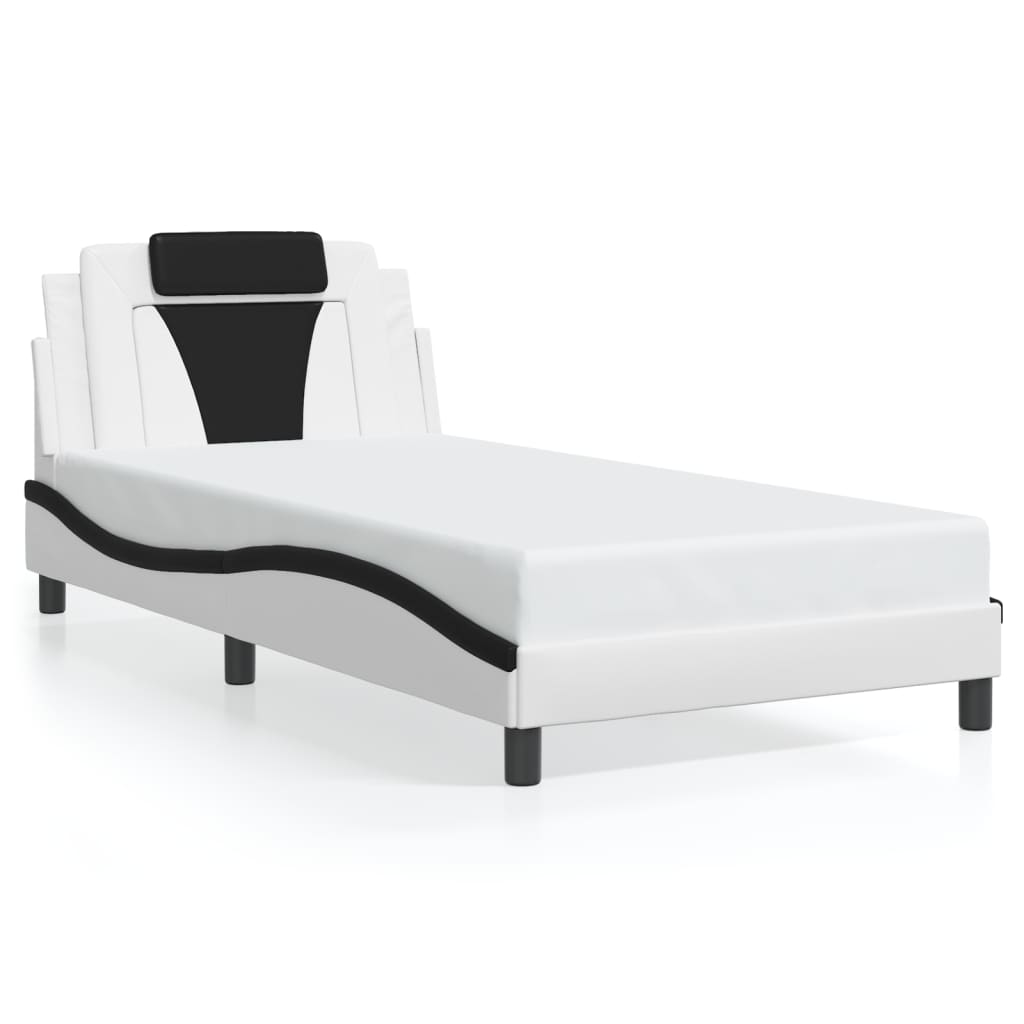 sengeramme Viana med LED uden madras 100x200 cm hvid og sort
