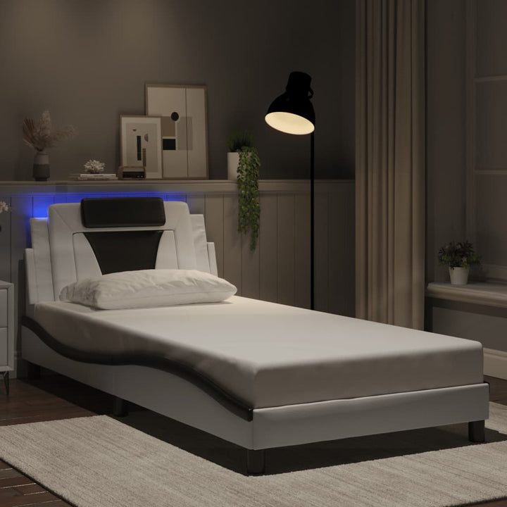 sengeramme Viana med LED uden madras 100x200 cm hvid og sort