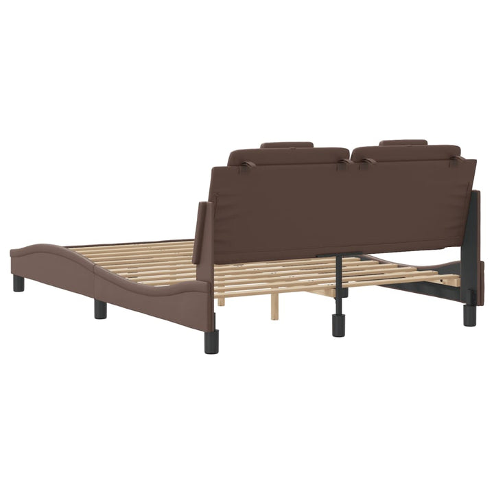 sengeramme Viana med LED uden madras 120x200 cm brun