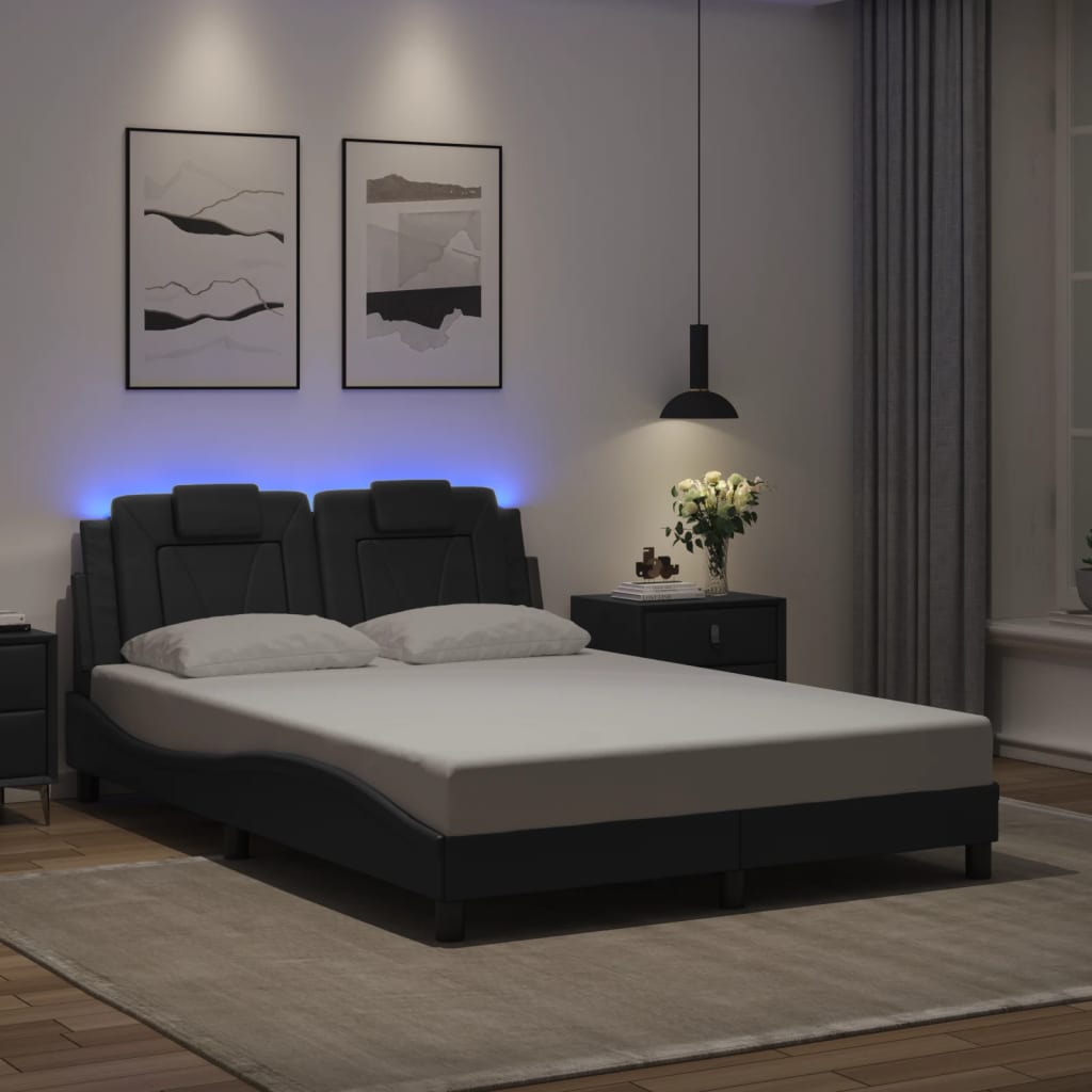 sengeramme Viana med LED uden madras 120x200 cm grå